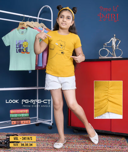Vol 341 Papa Ki Pari Cotton Girls Tshirt