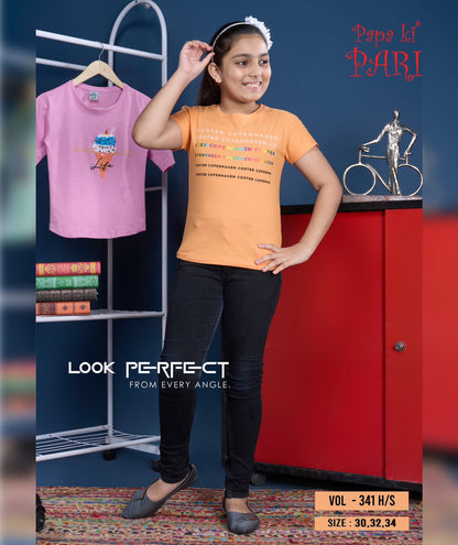 Vol 341 Papa Ki Pari Cotton Girls Tshirt