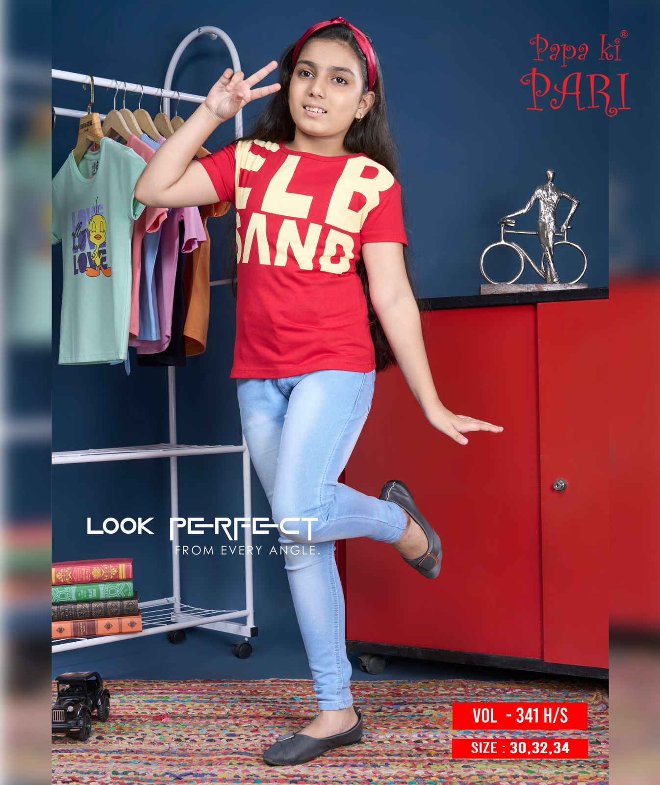 Vol 341 Papa Ki Pari Cotton Girls Tshirt