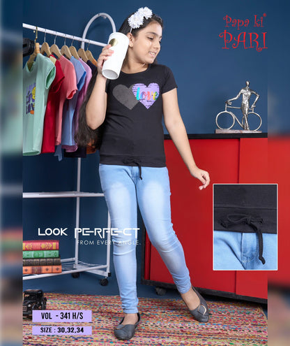 Vol 341 Papa Ki Pari Cotton Girls Tshirt