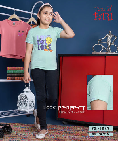 Vol 341 Papa Ki Pari Cotton Girls Tshirt