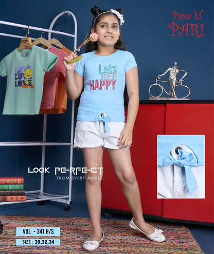 Vol 341 Papa Ki Pari Cotton Girls Tshirt