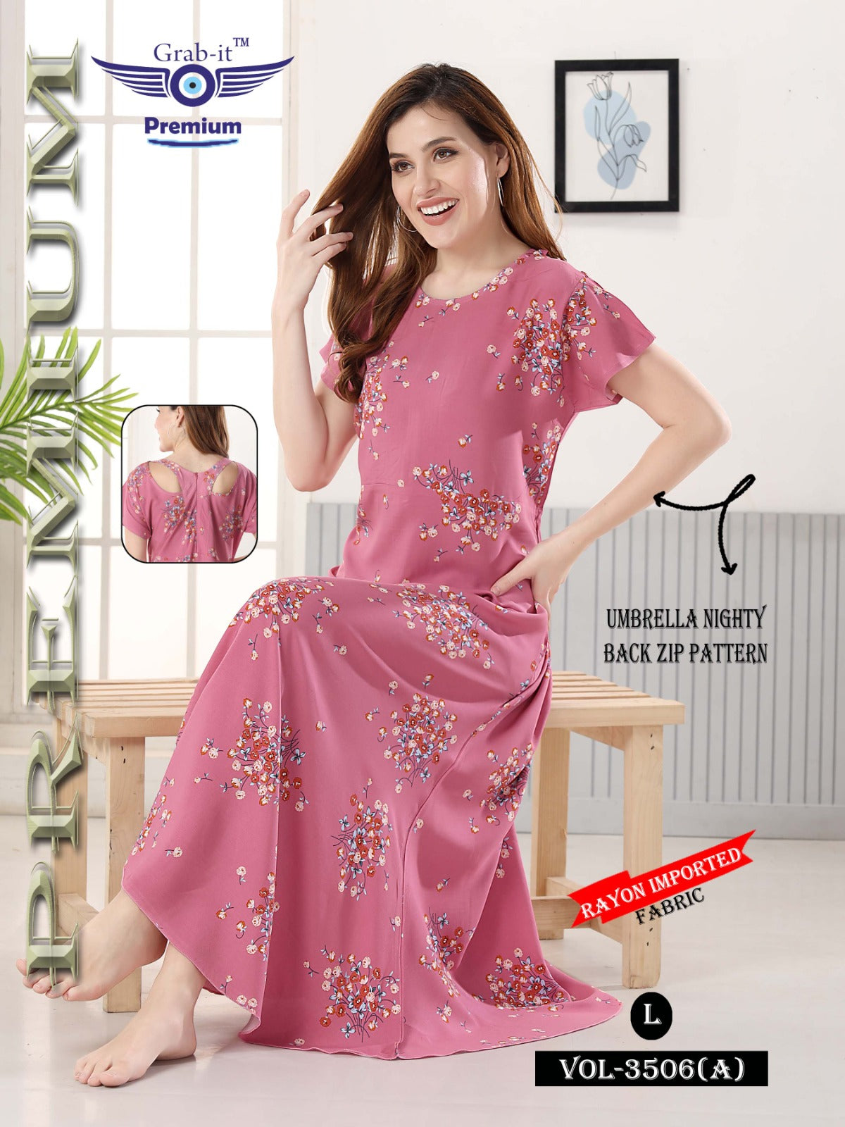 Vol 3506 Grab It Rayon Night Gowns