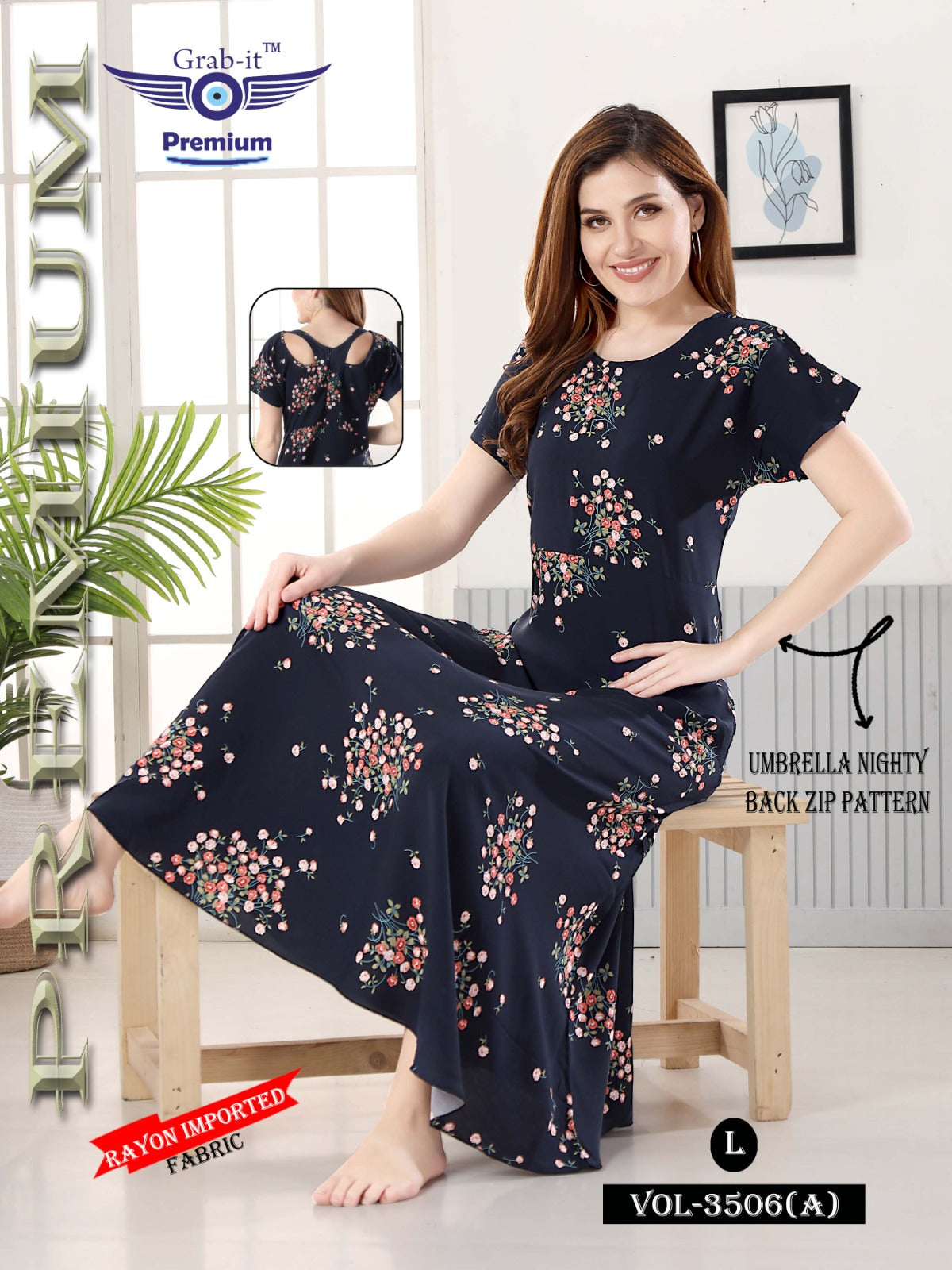 Vol 3506 Grab It Rayon Night Gowns