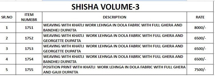 Vol 3 Shisha Weaving Lehenga Choli