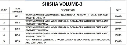 Vol 3 Shisha Weaving Lehenga Choli