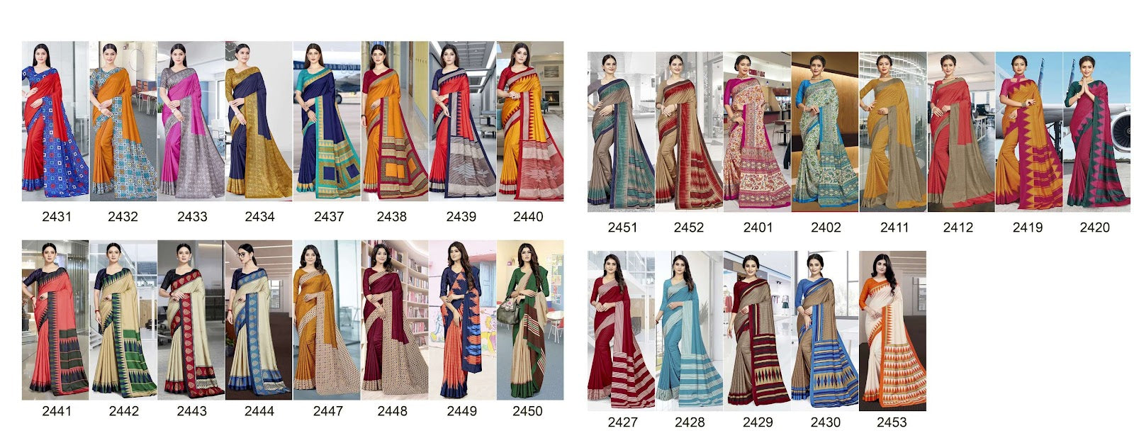 Vol 45-Cherry Silk Bansi Fashion Uniform Sarees