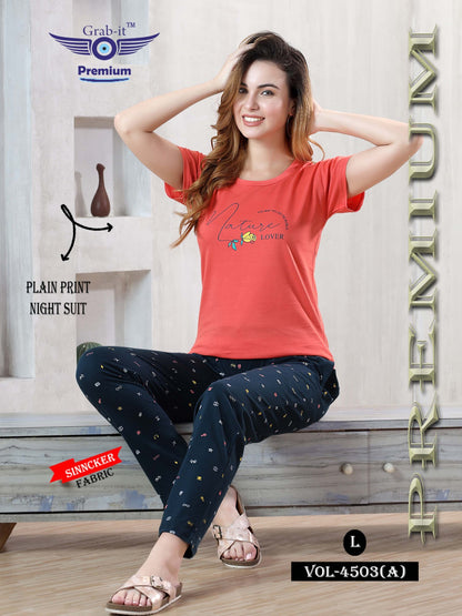 Vol 4503 A Grab It Sincker Pyjama Night Suits