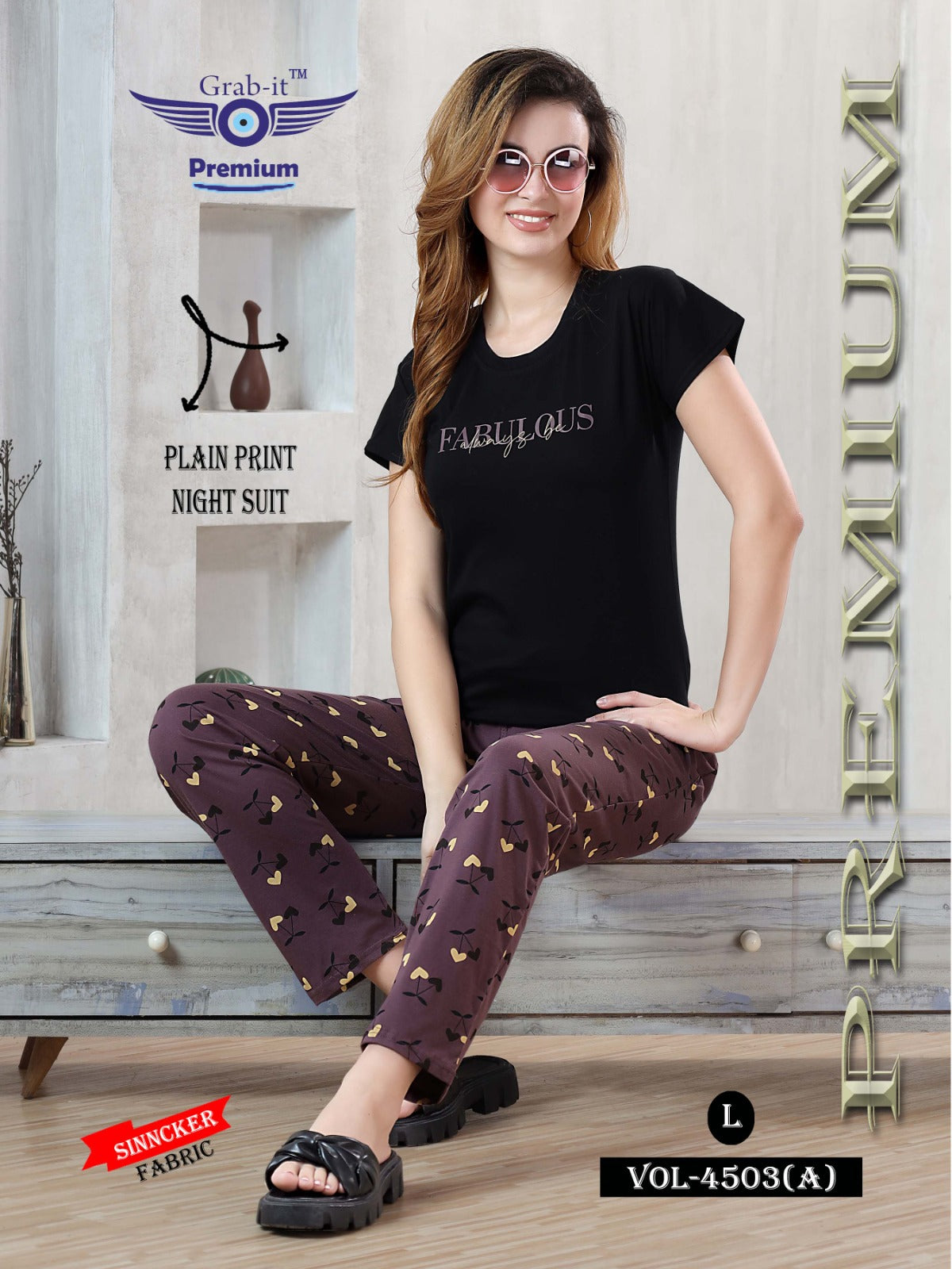 Vol 4503 A Grab It Sincker Pyjama Night Suits