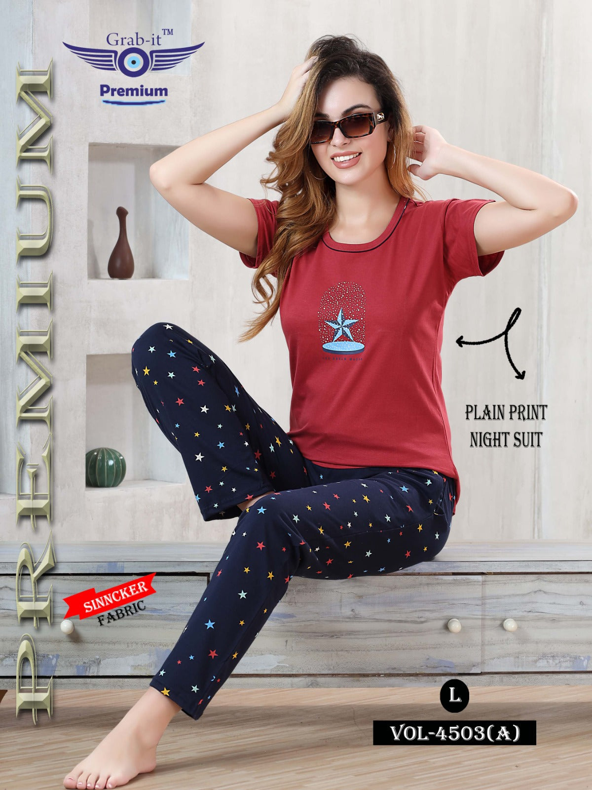 Vol 4503 A Grab It Sincker Pyjama Night Suits