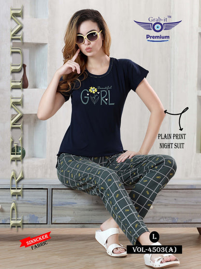 Vol 4503 A Grab It Sincker Pyjama Night Suits