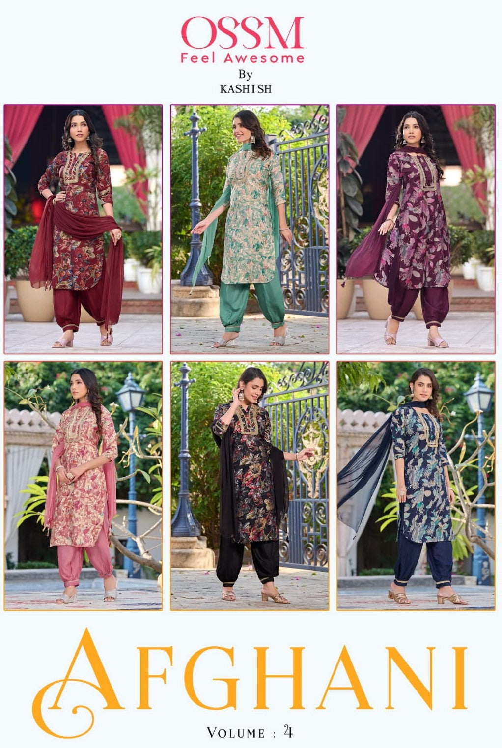 Vol 4 Ossm Chanderi Afghani Readymade Suit