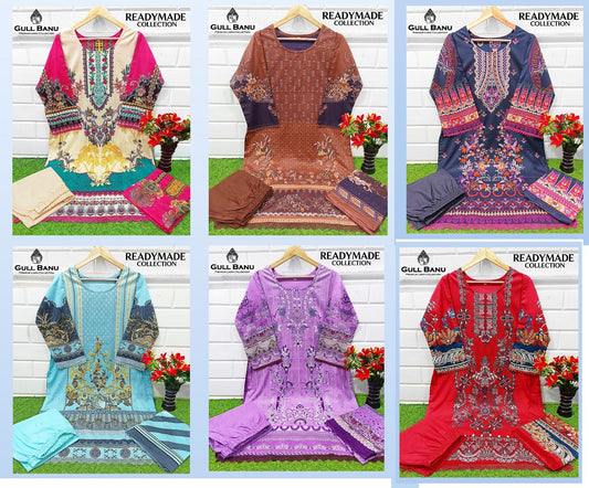 Vol 5 Gull Banu Cambric Cotton Pakistani Readymade Suits