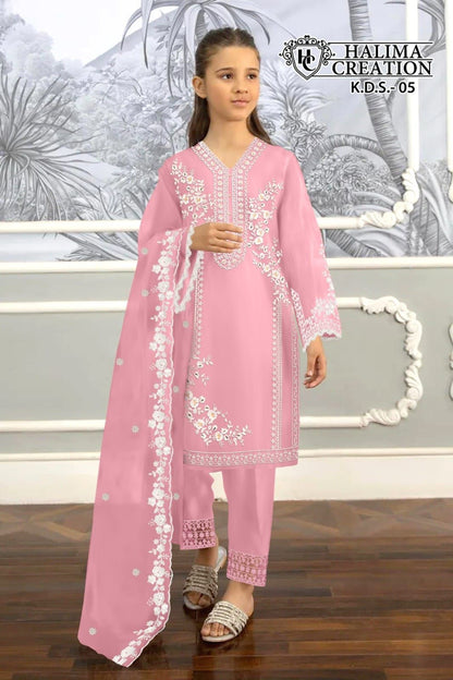 Vol 5 Halima Creation Organza Girls Readymade Pant Suits