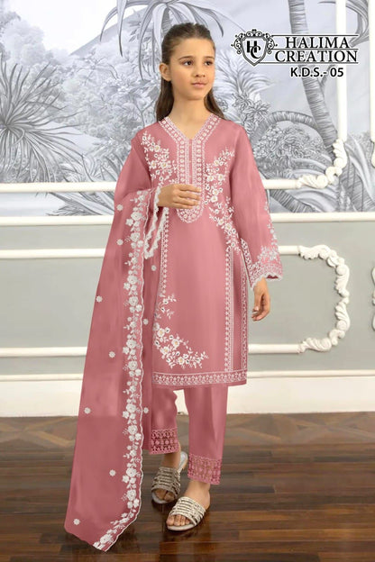 Vol 5 Halima Creation Organza Girls Readymade Pant Suits