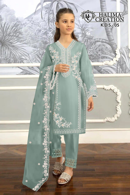 Vol 5 Halima Creation Organza Girls Readymade Pant Suits