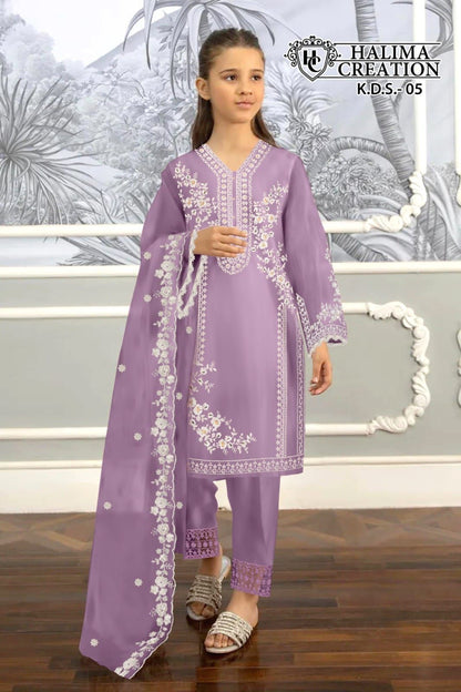 Vol 5 Halima Creation Organza Girls Readymade Pant Suits