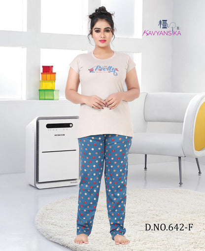 Vol 642 Kavyansika Cotton Pyjama Night Suits