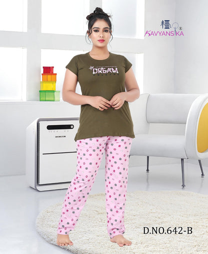 Vol 642 Kavyansika Cotton Pyjama Night Suits
