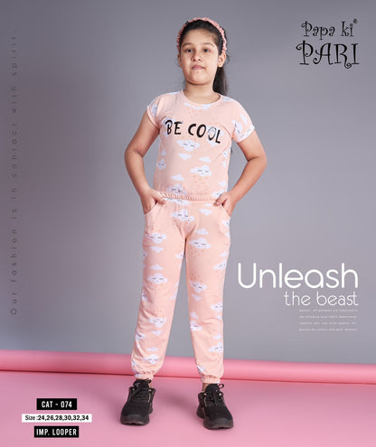 Vol 74 Papa Ki Pari Lycra Girls Co Ord Set
