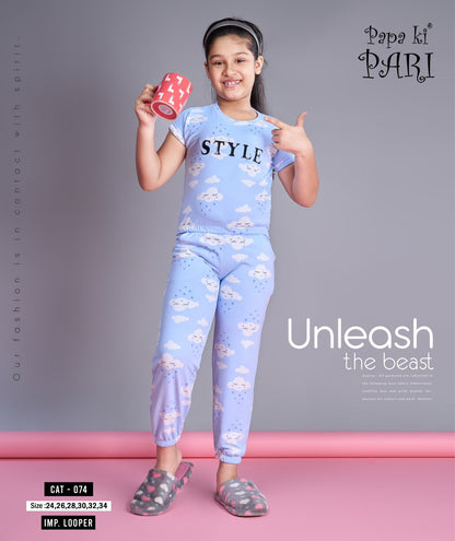 Vol 74 Papa Ki Pari Lycra Girls Co Ord Set