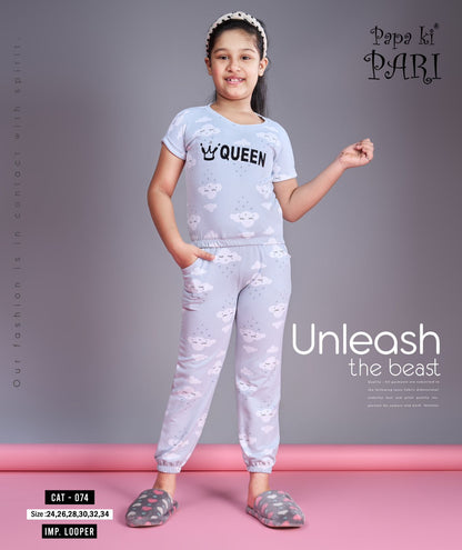 Vol 74 Papa Ki Pari Lycra Girls Co Ord Set