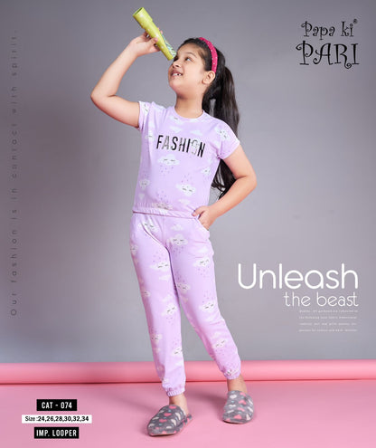Vol 74 Papa Ki Pari Lycra Girls Co Ord Set