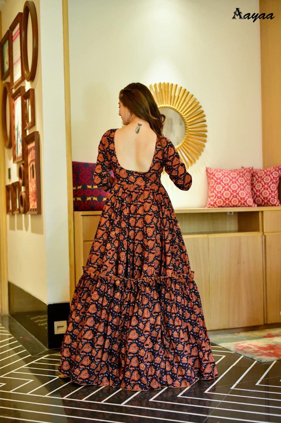 The Diwa Label Women's Silk Anarkali Dress Material (Tdl_517_Gown_Blue –  neighbourjoy