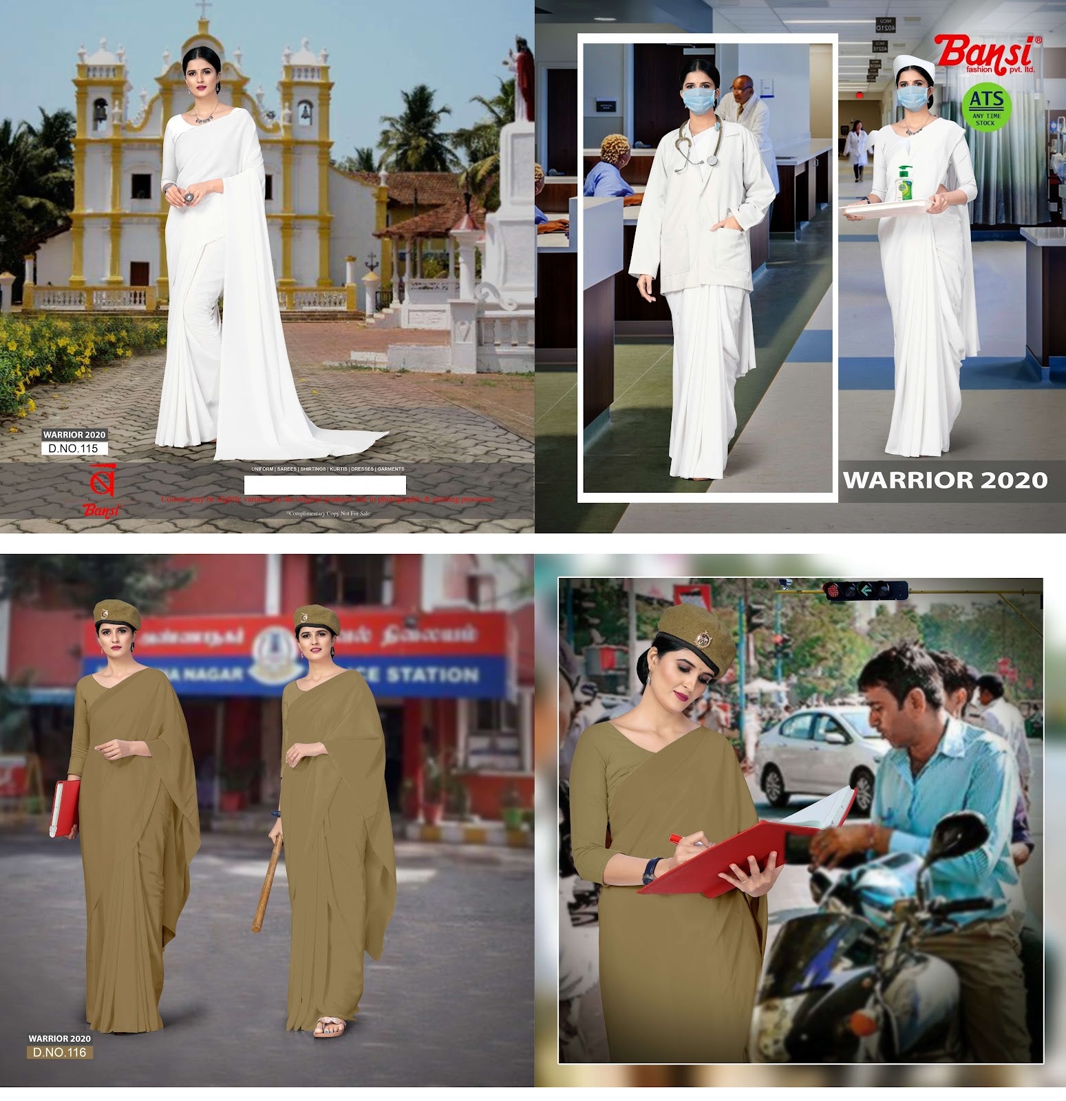 Warrior Bansi Fashion Russian Uniform Sarees