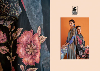 Wave Floral Sahiba Staple Twill Plazzo Style Suits