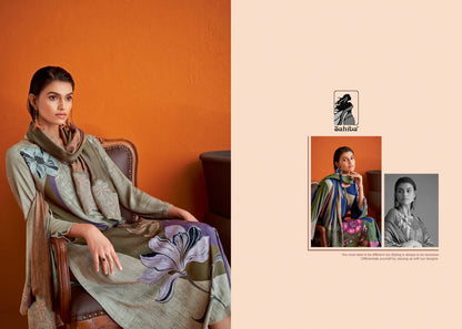 Wave Floral Sahiba Staple Twill Plazzo Style Suits