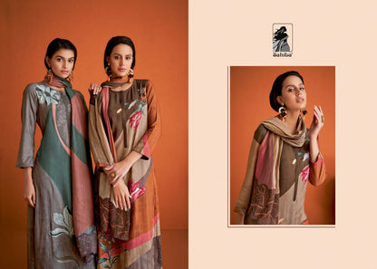 Wave Floral Sahiba Staple Twill Plazzo Style Suits