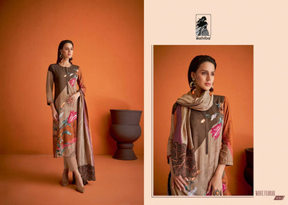Wave Floral Sahiba Staple Twill Plazzo Style Suits