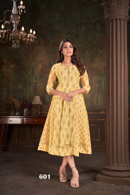 Wave Jivora Cotton Anarkali Kurtis
