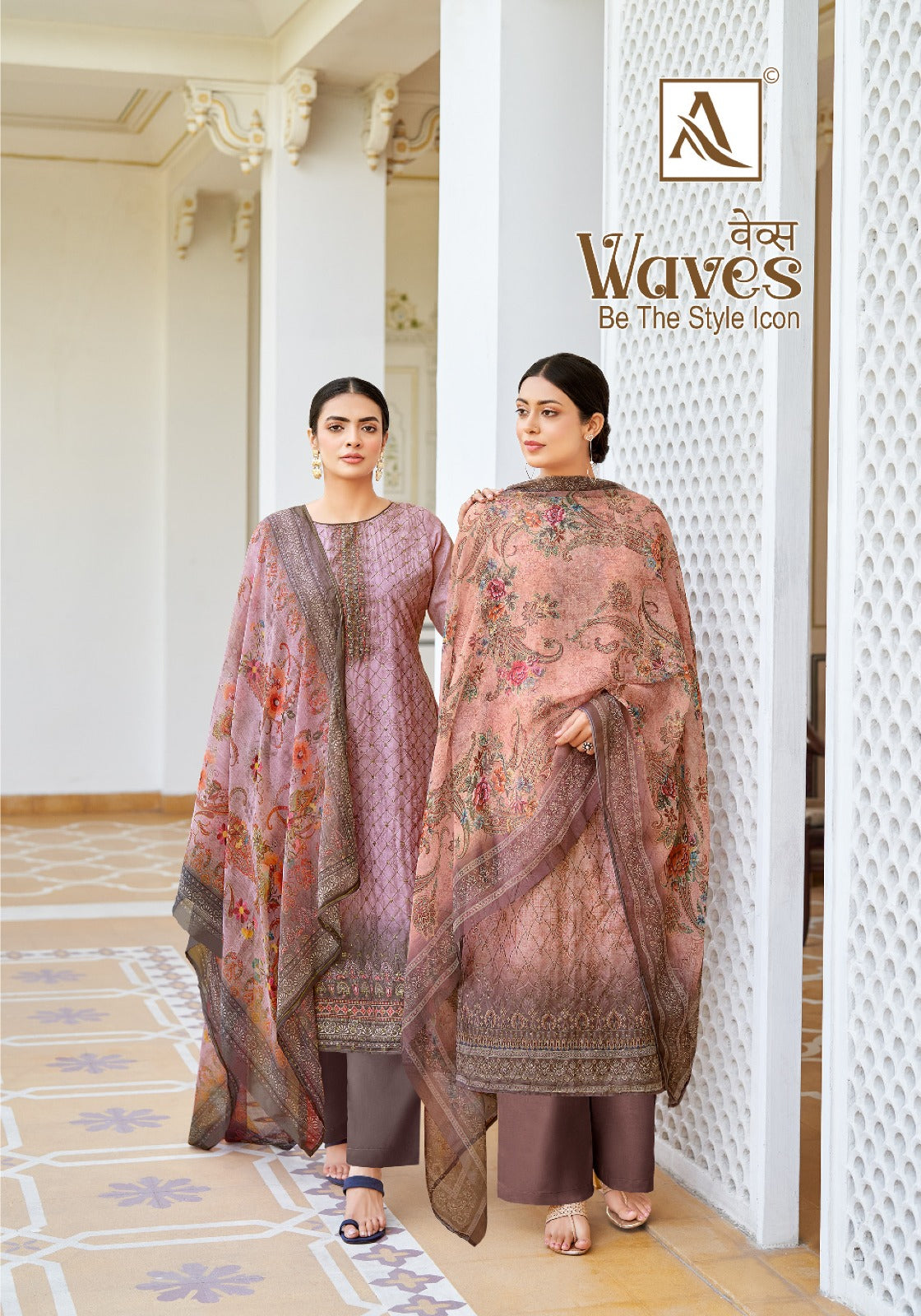 Waves Alok Viscose Muslin Pant Style Suits