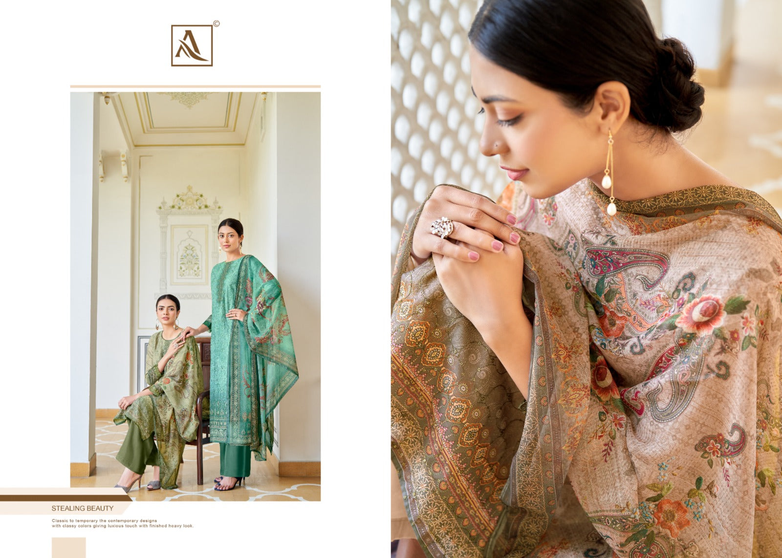 Waves Alok Viscose Muslin Pant Style Suits