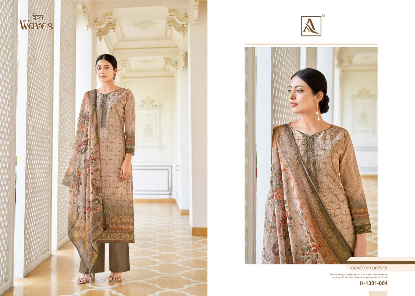 Waves Alok Viscose Muslin Pant Style Suits