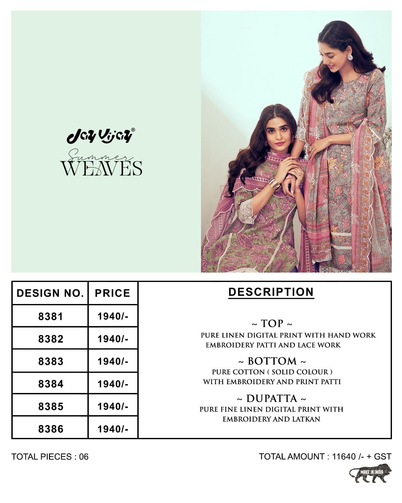Weaves Jay Vijay Linen Pant Style Suits