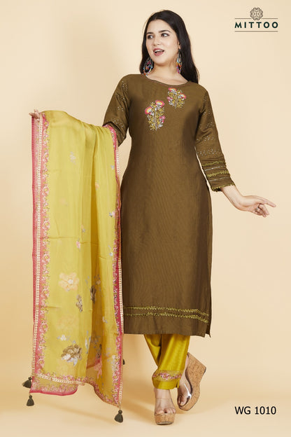 Wg-1001-1010 Mittoo Viscose Weaving Readymade Pant Style Suits