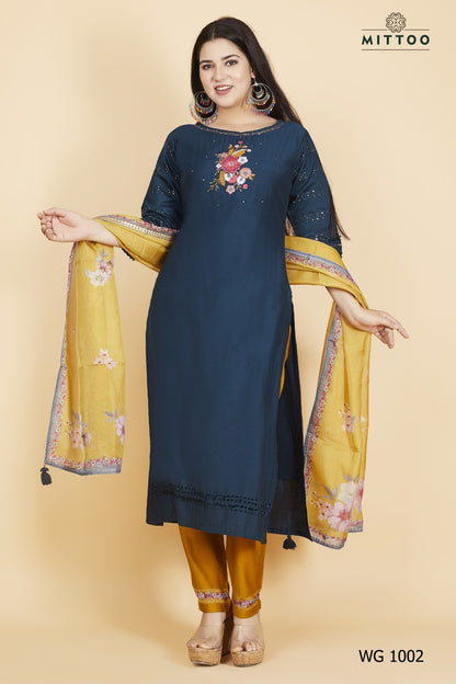 Wg-1001-1010 Mittoo Viscose Weaving Readymade Pant Style Suits