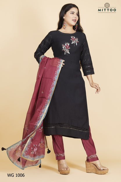 Wg 1001-1010 Mittoo Viscose Readymade Pant Style Suits