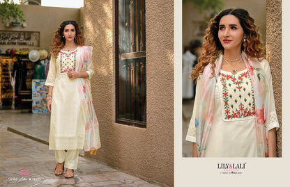 White Lotus Lily Lali Chanderi Silk Readymade Pant Style Suits