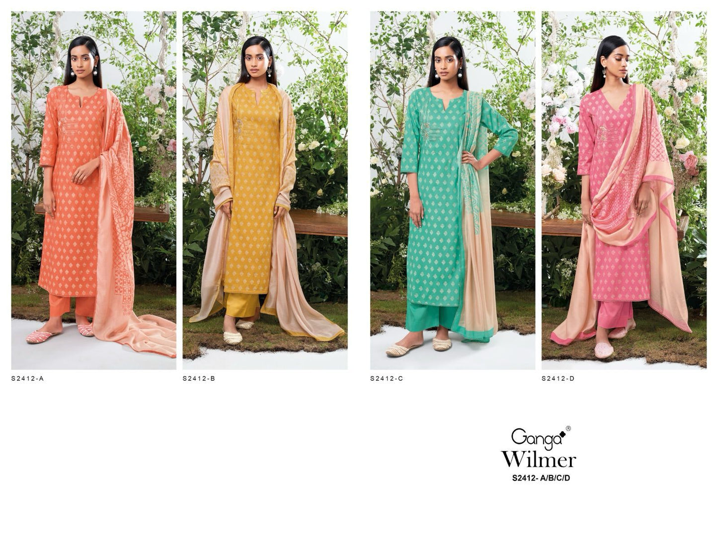 Wilmer 2412 Ganga Cotton Plazzo Style Suits