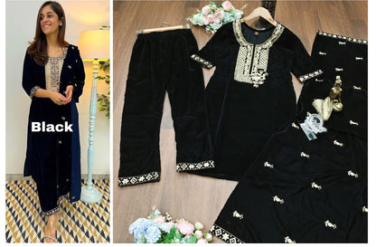 Winter Collection Lady Leela Readymade Velvet Suits