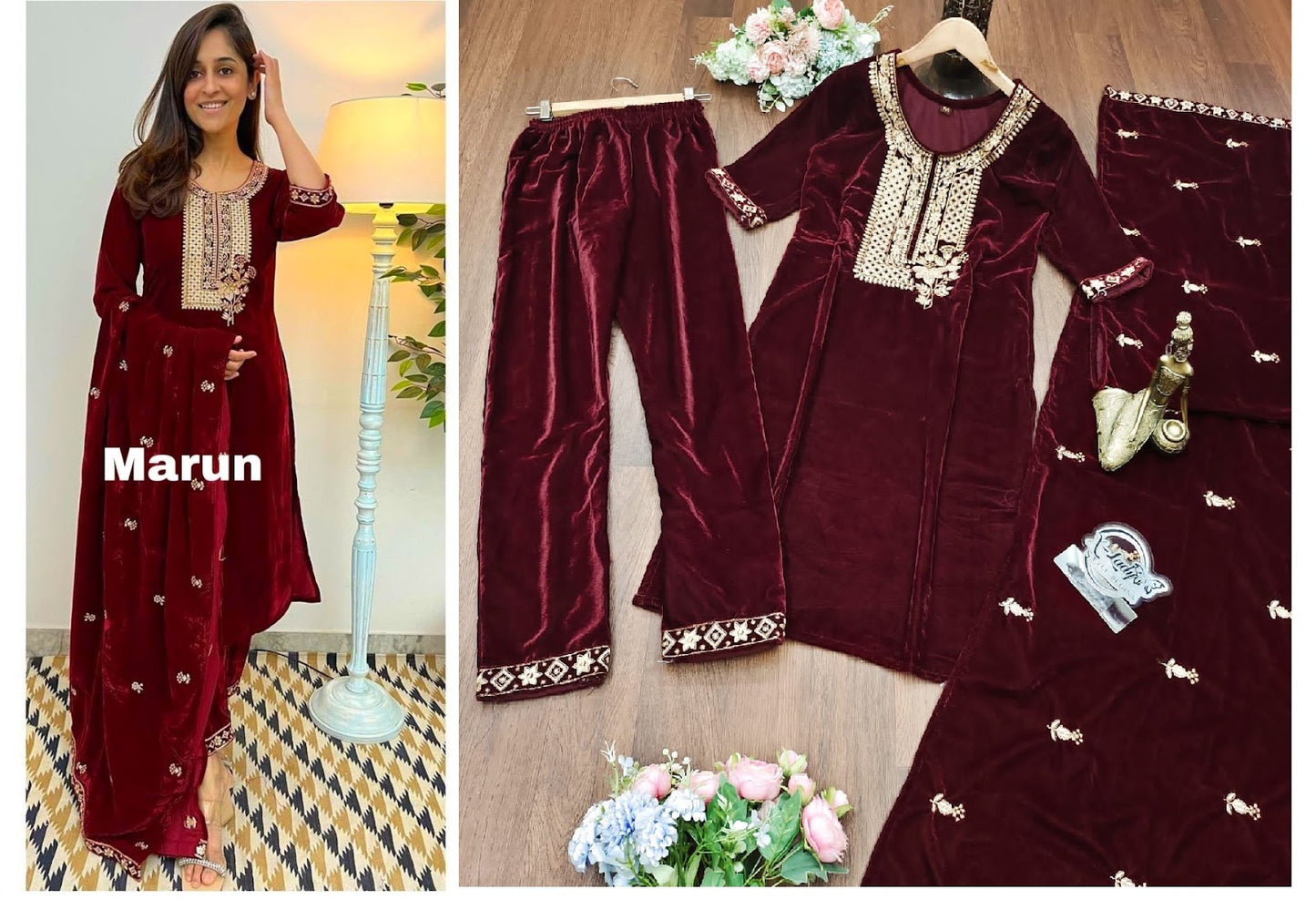 Winter Collection Lady Leela Readymade Velvet Suits