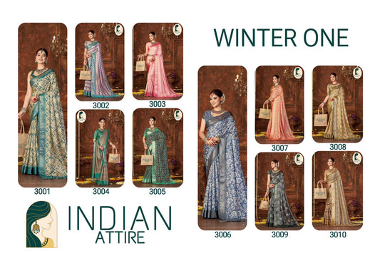 Winter One Indian Attire Dola Silk Sarees