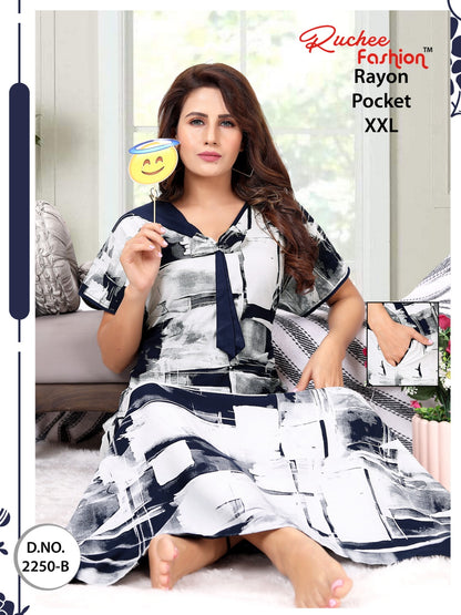 Xxl-1402 Ruchee Fashion Rayon Night Gowns