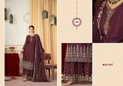 Yaasmine Shree Shalika Fashion Chinon Plazzo Style Suits