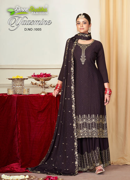 Yaasmine Shree Shalika Fashion Chinon Plazzo Style Suits