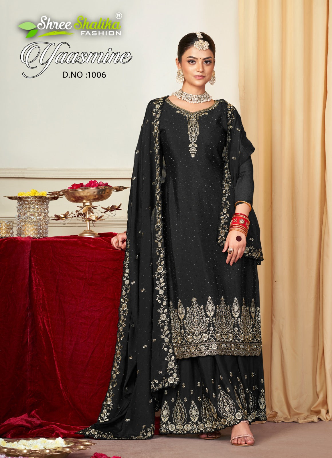 Yaasmine Shree Shalika Fashion Chinon Plazzo Style Suits